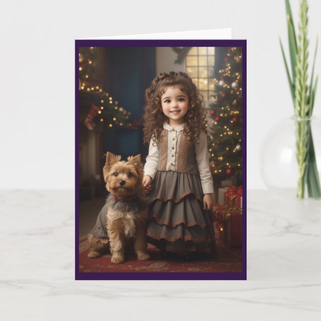 Victorian Vintage Retro Christmas Holiday Card (Front)