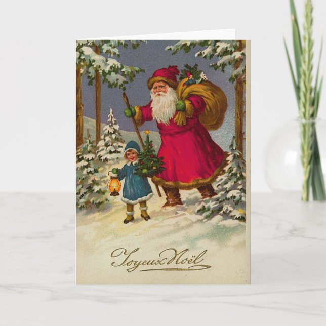 Victorian Vintage Retro Christmas Holiday Card (Front)
