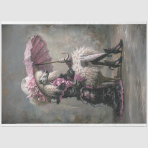 Victorian Vintage Standard Poodle Decoupage Tissue Paper