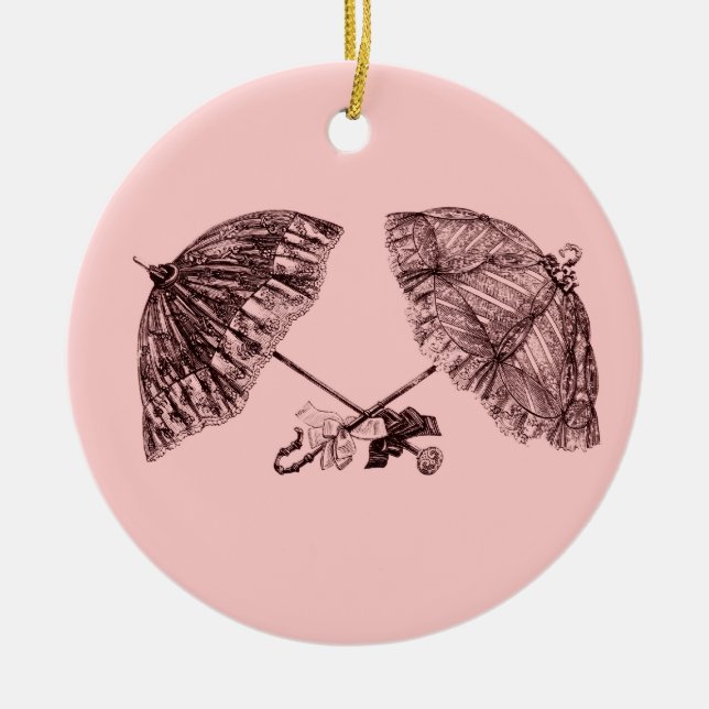 victorian vintage umbrellas ornament (Front)