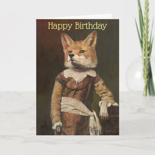 Victorian Vixen Birthday Card (Front)