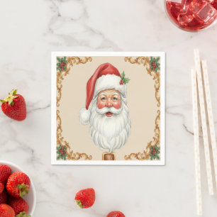 Victorian Watercolor Santa Christmas Collection Napkin