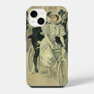 Victorian Wedding Bride and Groom Newlywed Bicycle iPhone 14 Case