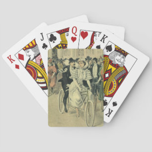 Victorian Wedding Bride and Groom Newlywed Bicycle Playing Cards