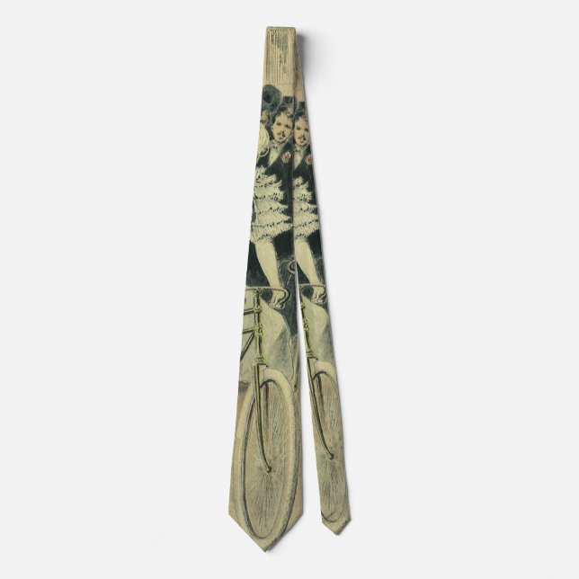 Victorian Wedding Bride and Groom Newlywed Bicycle Tie (Front)
