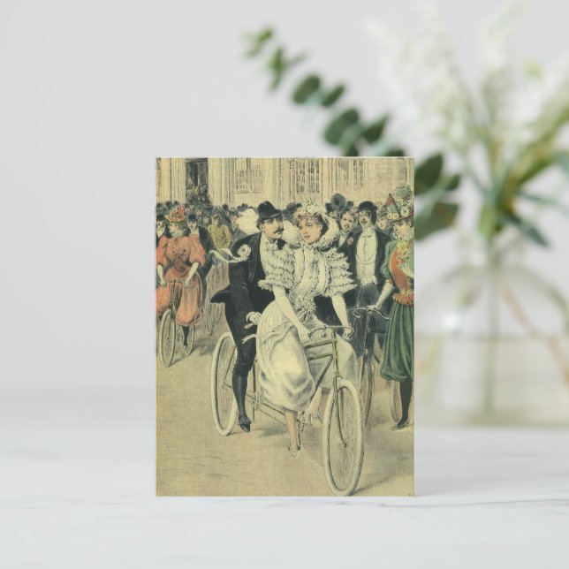 Victorian Wedding Bride and Groom Save the Date Announcement Postcard (Standing Front)