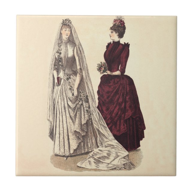 Victorian wedding gown tile (Front)