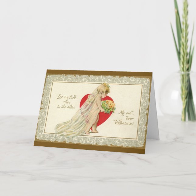 Victorian Wedding Proposal Valentine Greeting Card (Front)