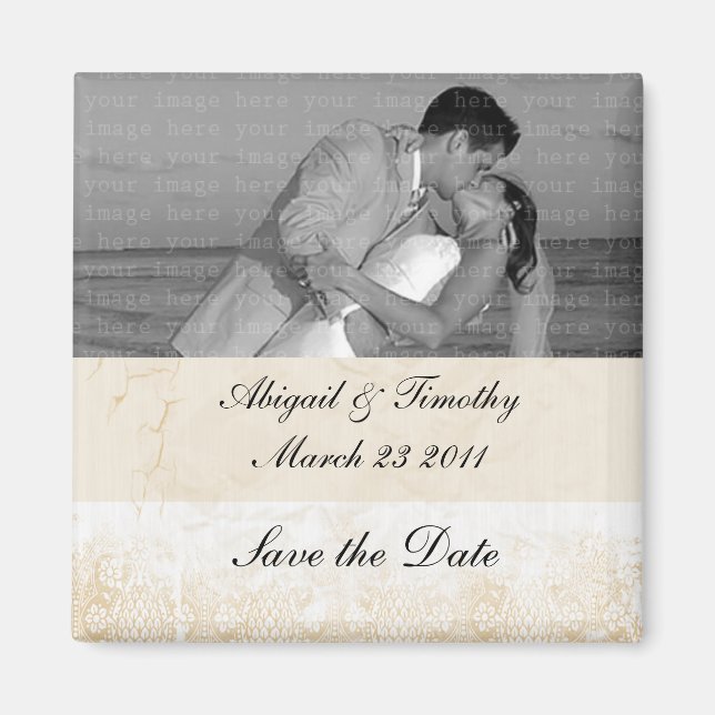 Victorian Wedding Save the Date Magnet (Front)