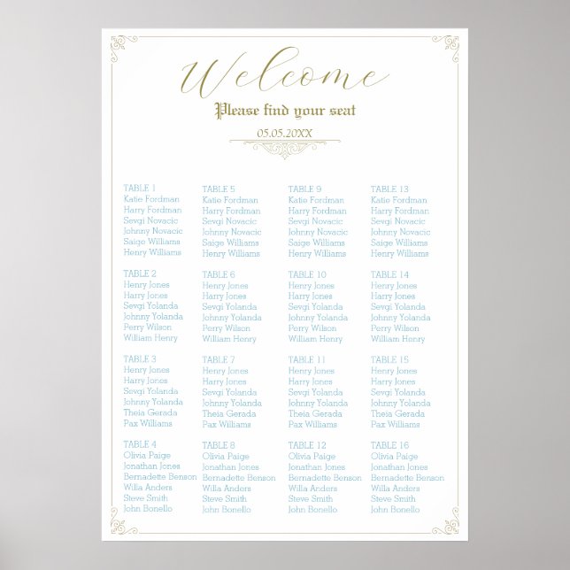 Victorian Wedding Seating Poster (Front)