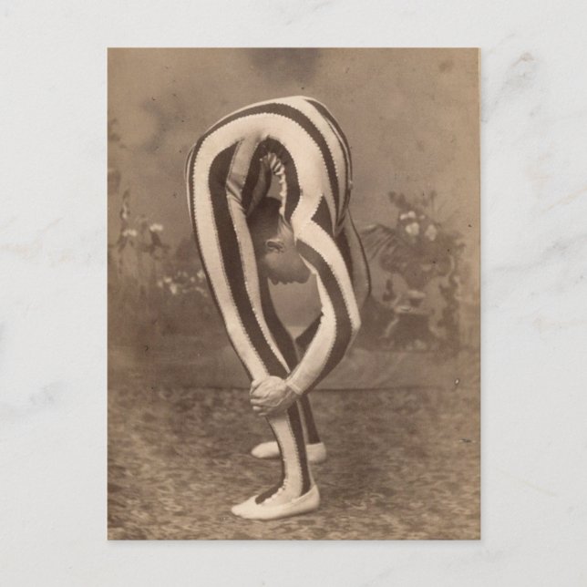 Victorian Weird Contortionist Back Bend Postcard (Front)