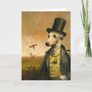 Victorian Whippet Greetings Card