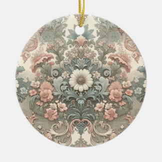 Victorian Whisper: A Pastel Symphony Ceramic Ornament