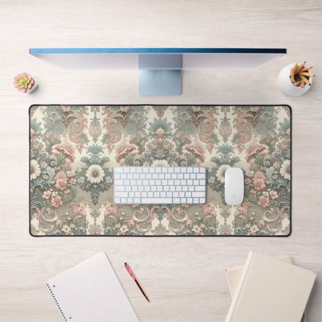 Victorian Whisper: A Pastel Symphony Desk Mat (Office 1)