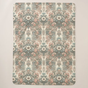 Victorian Whisper: A Pastel Symphony Sherpa Blanket