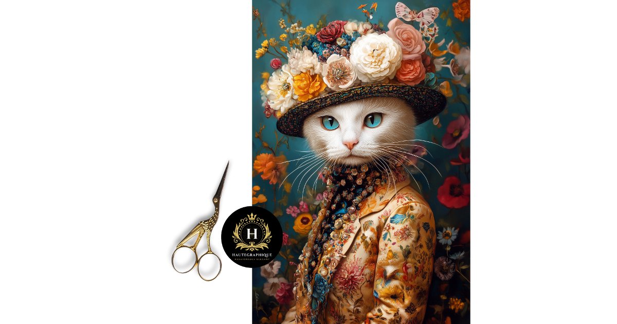 Victorian White Cat Decoupage Tissue Paper Zazzle