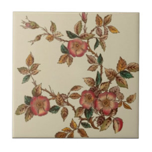 Victorian Wild Rose Transferware Repro Art Tile