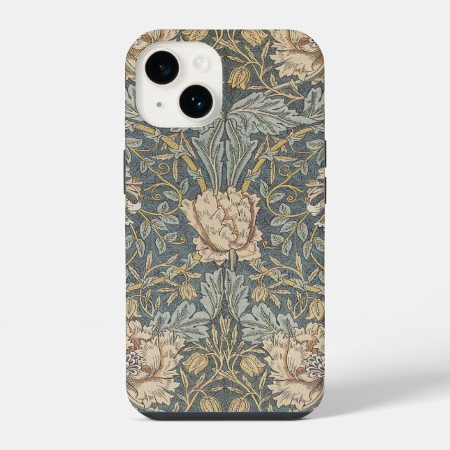Victorian William Morris Floral Textile Pattern iPhone Case (Back)