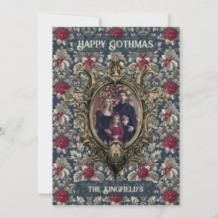 Victorian Winter Berry Ornament Family Christmas Holiday Card