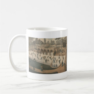 Victorian Winter Ice Skating Lithograph Coffee Mug