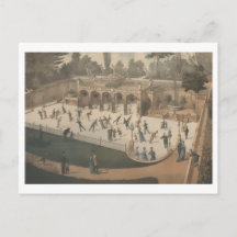 Victorian Winter Ice Skating Lithograph