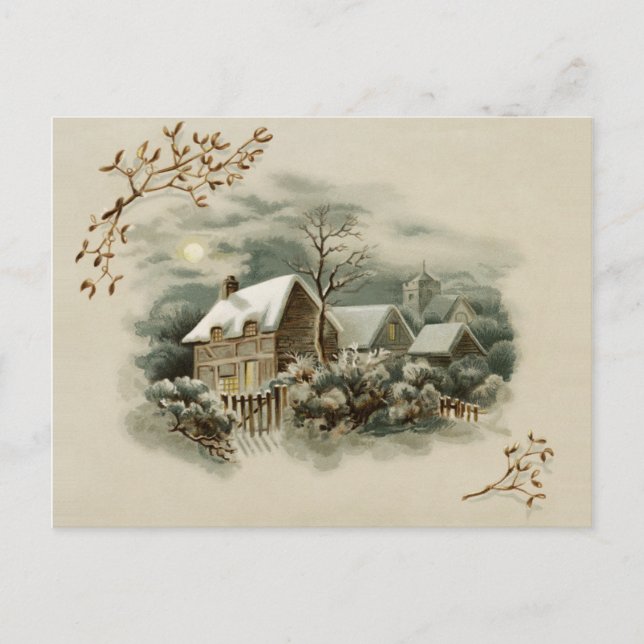 Victorian Winter Scene Postcard (Front)