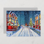 Victorian Winter Wonderland Christmas Village Postcard<br><div class="desc">A beautiful snowy Victorian winter wonderland Christmas Village scene.</div>