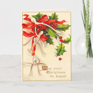 Victorian Wish Bone Christmas Card