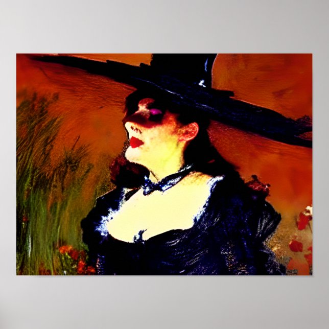 Victorian Witch Vintage Portrait Poster (Front)