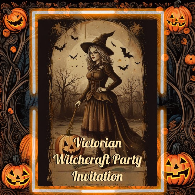 Victorian Witchcraft Adult halloween vintage Party Invitation (Creator Uploaded)