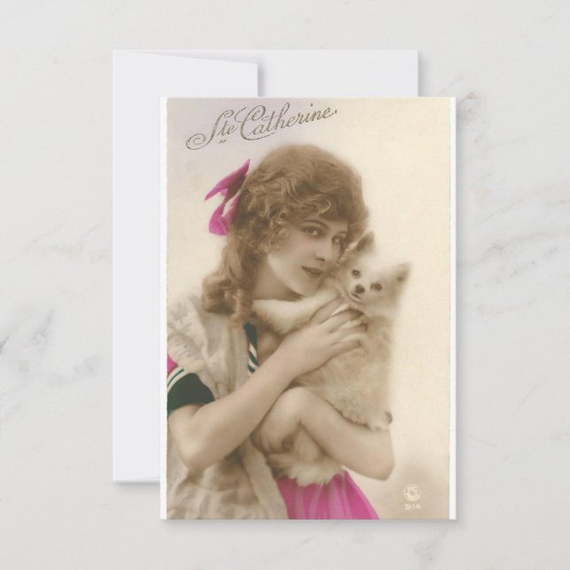 Victorian Woman and Dog Antique Photo (Front)