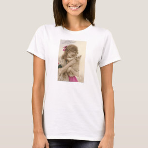 Victorian Woman and Dog Antique Photo T-Shirt