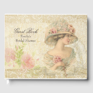 Victorian Woman Bridal Shower Guest Book