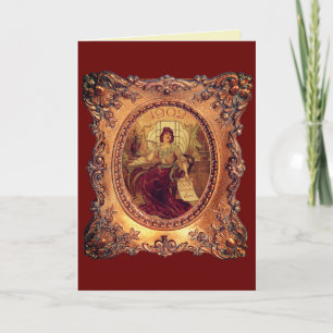 Victorian woman in elegant Victorian frame Card