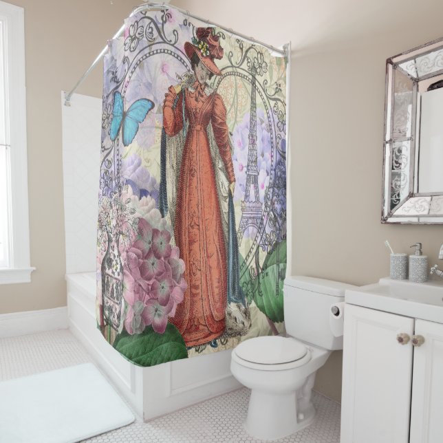 Victorian Woman in Red Colourful Fashion (In Situ)