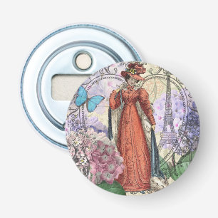 Victorian Woman in Red Colourful Fashion Bottle Opener