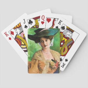 Victorian woman pretty playing cards
