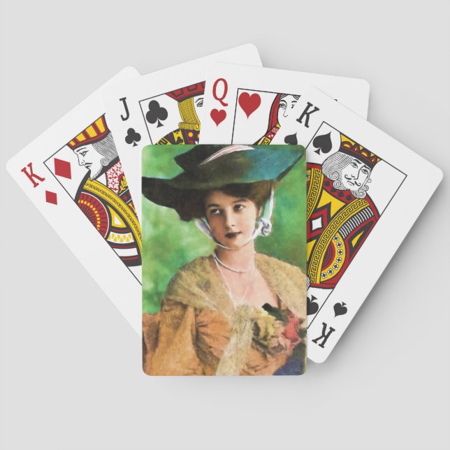 Victorian woman pretty playing cards (Back)