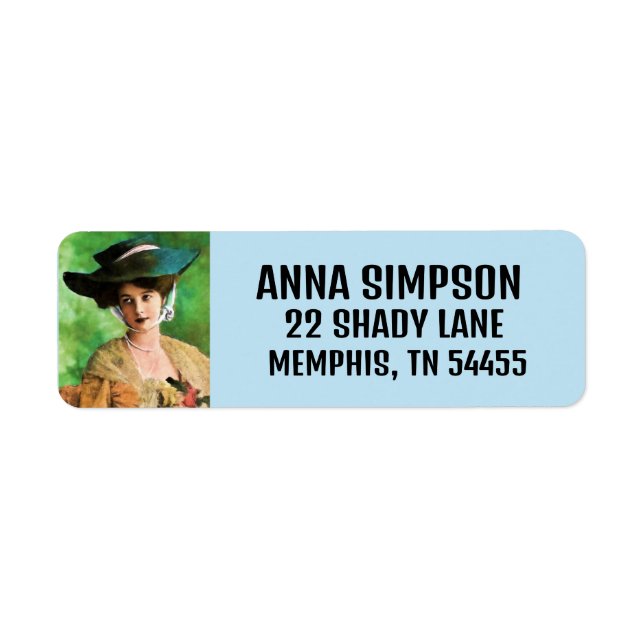 Victorian woman pretty Return Address Labels (Front)