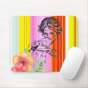 Victorian Woman Stripe  Mouse Pad! Mouse Pad