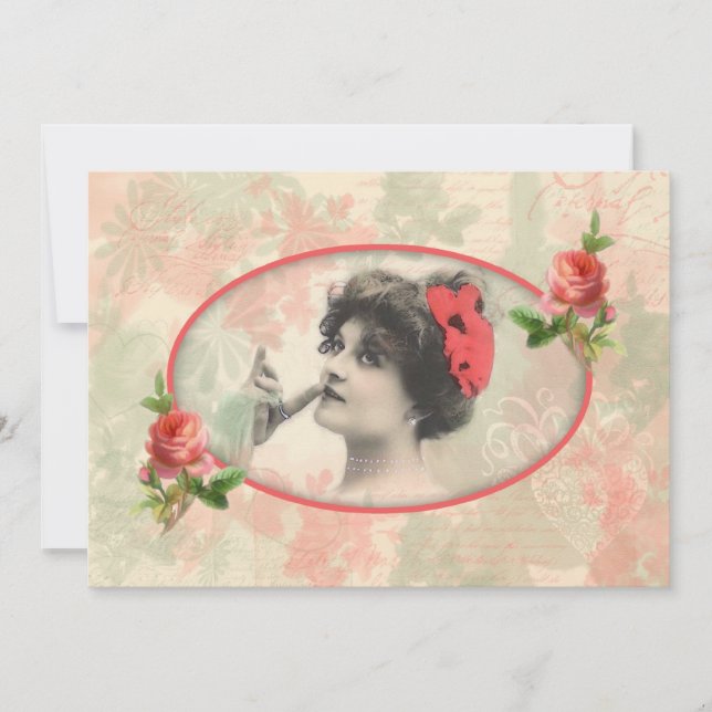 Victorian Woman Wedding Invitation (Front)