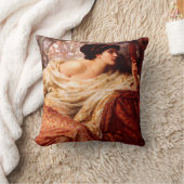 Victorian Woman with a Mirror Throw Pillow (Blanket)