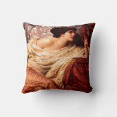 Victorian Woman with a Mirror Throw Pillow (Back)