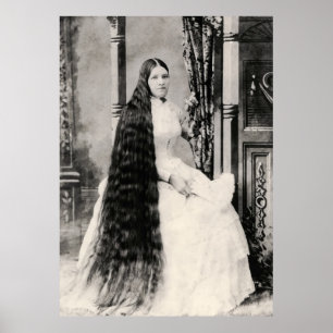 Victorian Woman with Long Hair Poster
