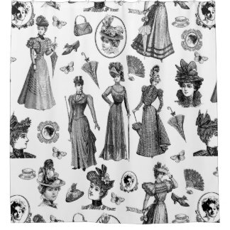 victorian women's style antique butterfly toile