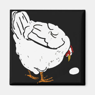 Victorian Woodcut Farm Animals Chickens Magnet