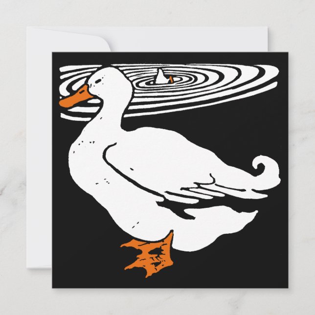 Victorian Woodcut Farm Animals Ducks Announcement (Front)