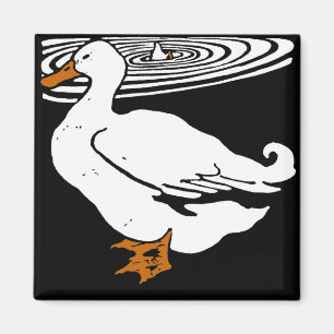 Victorian Woodcut Farm Animals Ducks Magnet