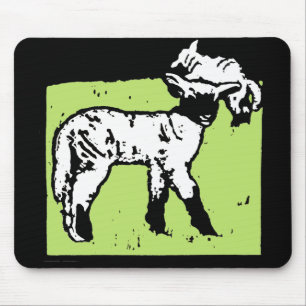 Victorian Woodcut Lambs Mousepad