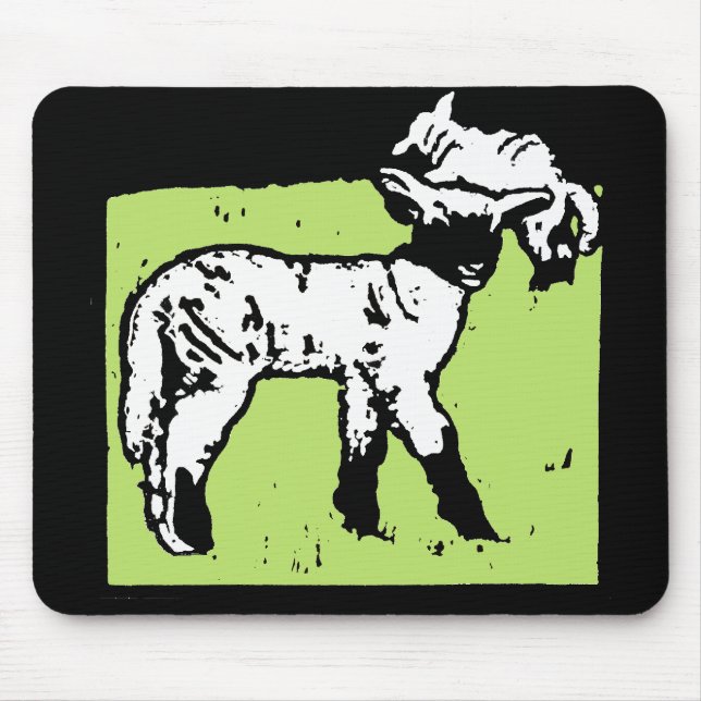 Victorian Woodcut Lambs Mousepad (Front)
